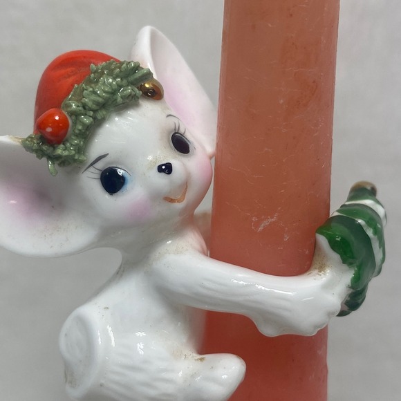 Giftco VTG Night Before Christmas Bone China Mouse Christmas Candle Holder - Picture 9 of 10